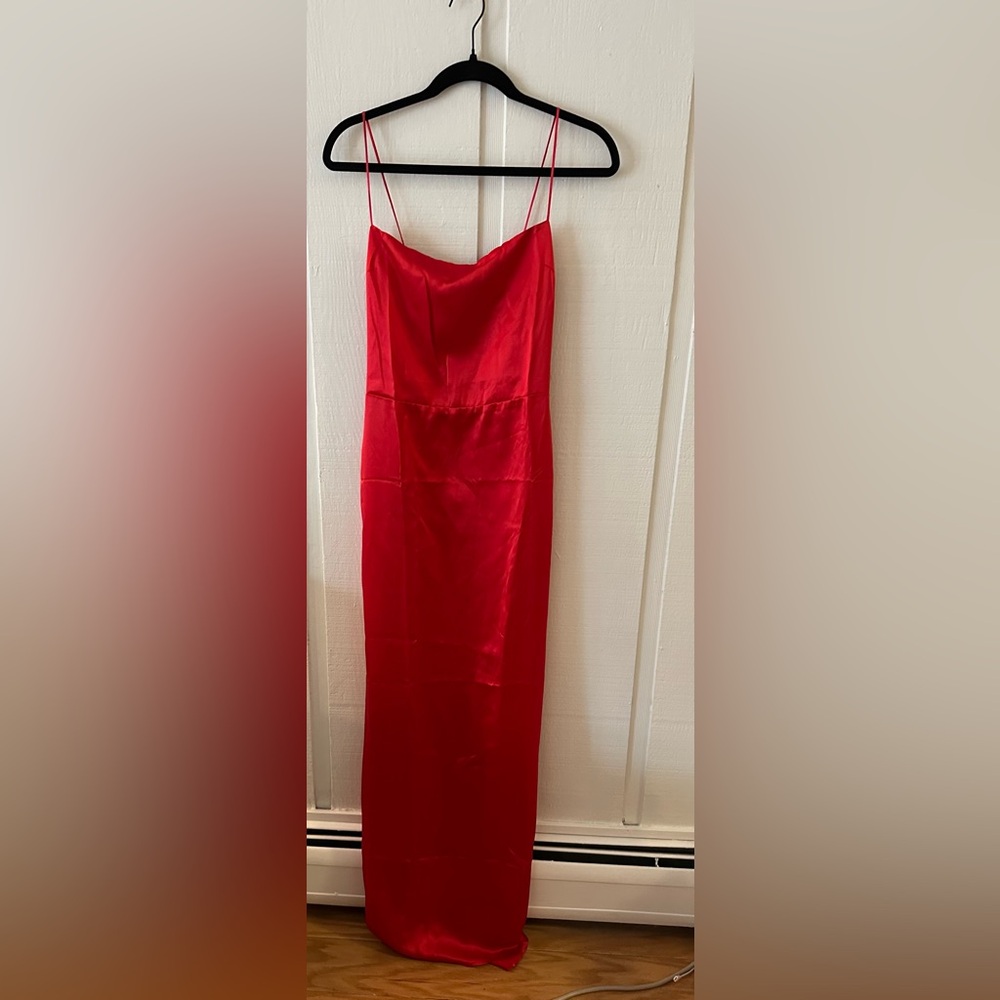 NWT Reformation Frankie Silk Dress Red - Size 6